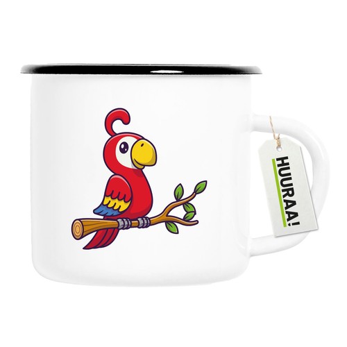 Tazza smaltata pappagallo - , ara