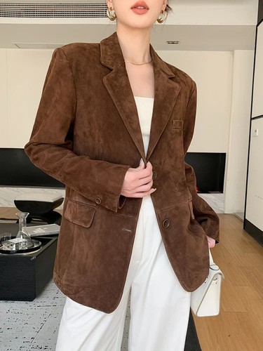 Cappotto pelle scamosciata