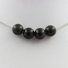 Collana 4 Perle Ossidiana Nera