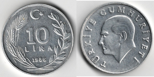 Turchia lire 1986 - turchia, 10