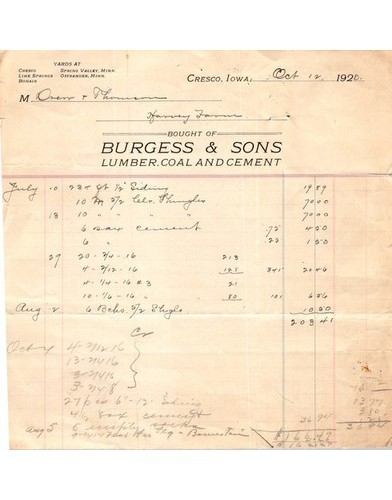 Fattura originale 1920 burgess - 1920,