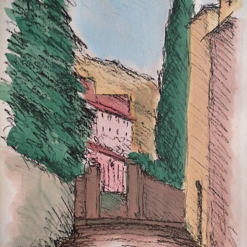 Litografia sereni paesaggio - sereni,