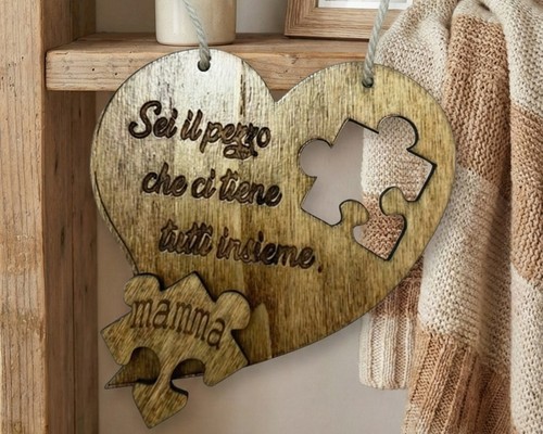 Cuore legno artigianale - cuore, in