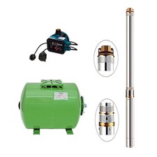 Pompa per pozzi impianto idrico domestico 4" con pressostato, caldaia a membrana 7,9 bar 5000 L