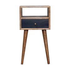 Mobile adorabile in legno massello mini comodino blu navy dipinto a mano