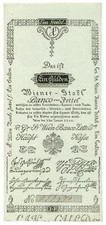 1 GULDEN WIENER STADT BANCO ZETTEL AUSTRIAN ISSUE LOMBARDO-VENETO 1800 qFDS