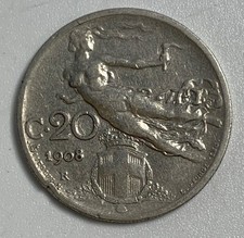 1908 Italy 20 Centesimi World