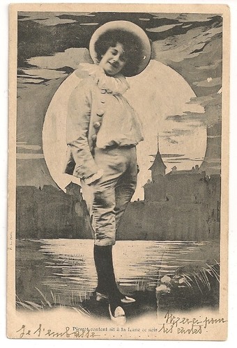 Carte postale ancienne pierrot - carte,