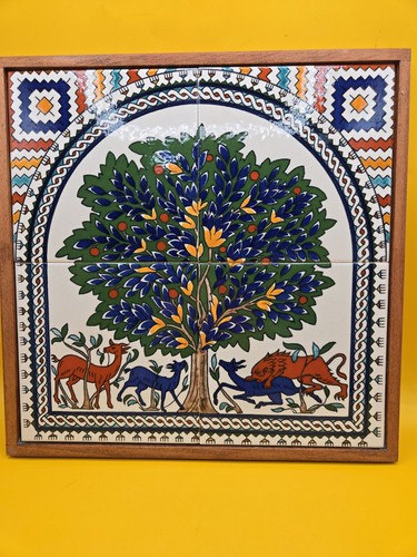 Piastrella ceramica dipinta - , a