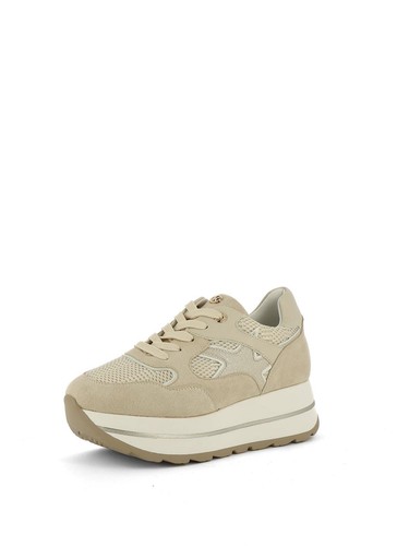 Sneakers stringate donna beige