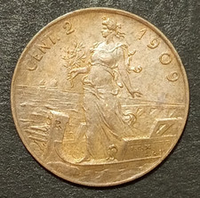 Centesimi lire prora - prora, 1909