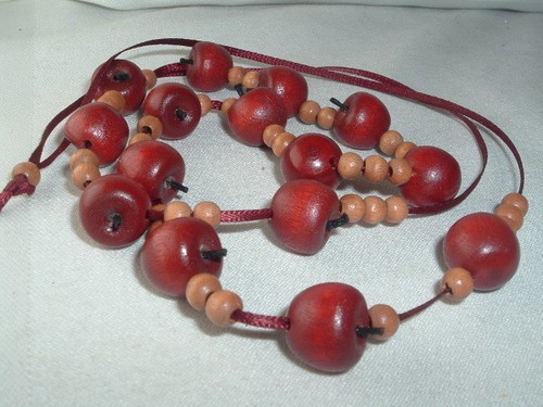 Collana perle vintage - vintage, legno
