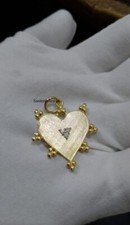 Bellissimo ciondolo cuore argento diamante, ciondolo fatto a mano gioielli, regalo