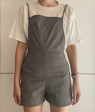 tuta corta donna a righe nera-bianca