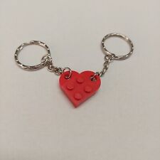 2 PORTACHIAVI CUORE ROSSO ❤️ LEGO DIVISO HEART AMORE AMICIZIA LOVE