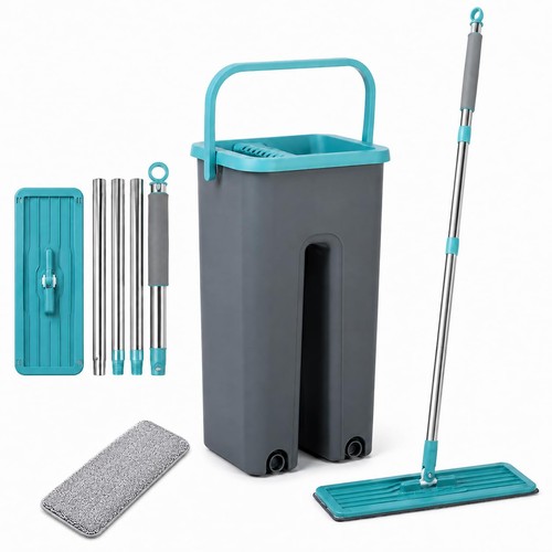 Flat mop con secchio - secchio, sistema
