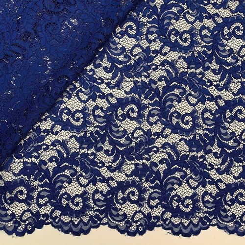 Tessuto pizzo romance blu - pizzo,
