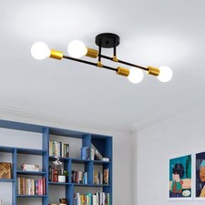 Comely Lampadario da Soffitto 4 Luci E27 Plafoniera Soffitto Vintage in Metallo