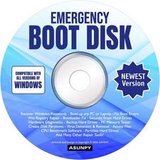 Disco di avvio di emergenza CD DVD PC riparazione diagnostica recupero per Windows 11, 10,8,7