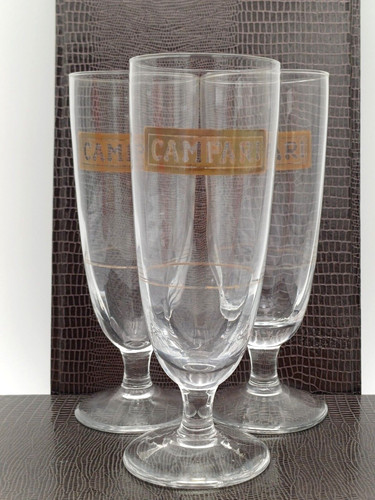 Campari bicchiere scritta oro - campari,