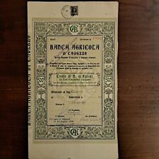 TITOLO AZIONE ANTICA BANCA AGRICOLA DI CAVEZZO MODENA Fond 4.12.1922