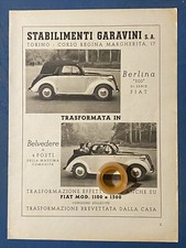 Rarissima Pubblicità FIAT 500 Berlina e Belvedere GARAVINI  del 1939
