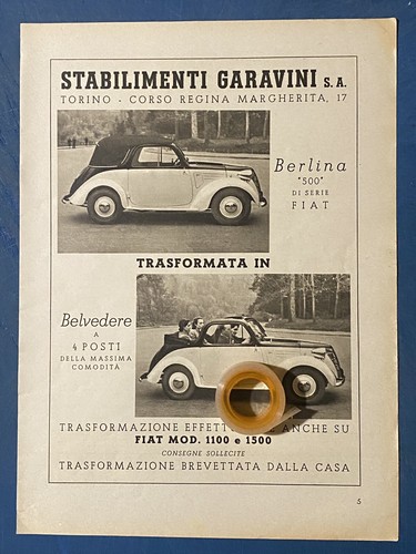 Rarissima pubblicità fiat 500 - pubblicità,