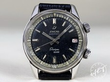 *Raro* Orologio Automatico Vintage Enicar Sherpa Guide Quadrante Nero Dorato 36mm