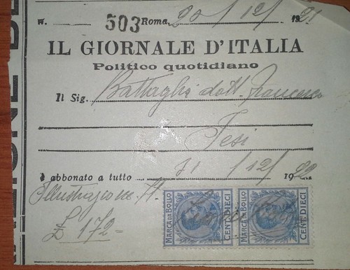 Abbonamento giornale il - ",