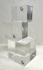 RARI 3 CUBI FERMACARTE PLEXIGLASS GUZZINI '70 CUBE PLASTICA OFFICE DECOR ITALY