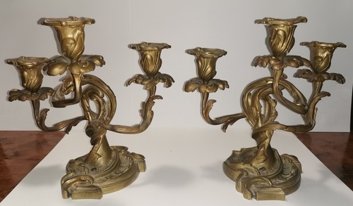 Coppia antichi candelabri - coppia,