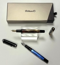 Penna stilografica a stantuffo Pelikan M200 marmorizzata blu/verde/marrone a scelta NUOVO