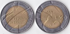 REPUBBLICA DI S. MARINO 500 LIRE 1990 -