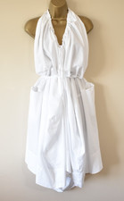 Raro abito paracadute ALLSAINTS vintage Y2K Chantal UK 12 bianco boho senza schiena