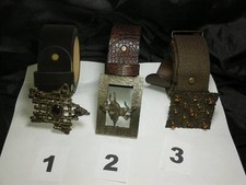 CINTURA ECOPELLE MARRONE 4CM FIBBIA GIOIELLO artigianale vintage BELT BUCKLE ME2