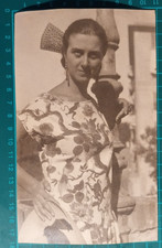 FOTO DONNA SABELLA ELEGANTE VESTITO A FIORI   ALASSIO 1930 C. ( F 39 )