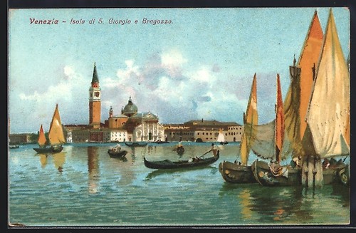 Cartolina venezia isola s - cartolina, venezia,