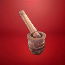 Mortaio In Legno Di Ulivo