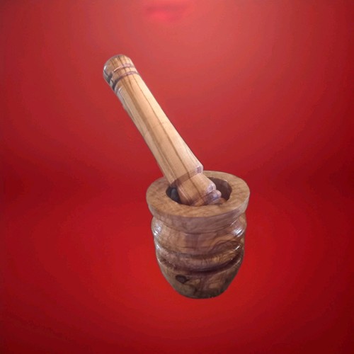 Mortaio legno ulivo - in,