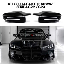 KIT COPPIA CALOTTE SPECCHIETTI MSPORT NERE LUCIDE BMW SERIE 4 M4 G22 G23