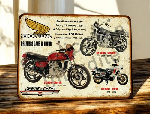 Plaque métal vintage - métal, honda