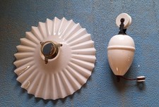 lampadario vetro plissettato con zavorra per variarne l'altezza