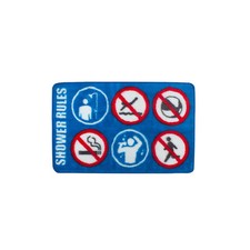Shower Rules bathroom rug blue