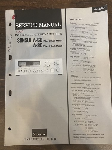Sansui a60 a80 amp - a-80,