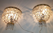 BELLISSIMA COPPIA APPLIQUE D'EPOCA MEZZO IMPERO OTTONE PAIR OLD 2 SCONCES BRASS