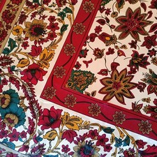 Foulard Floreale Rosso In 100%