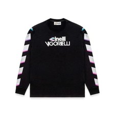(TG. M) Cinelli Longsleeve VIGORELLI Black Unisex, Taglia M - NUOVO 