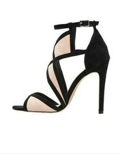 scarpe, donna, sandalo , anna field , n.39, con tacco , nero e rosa cipria