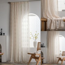 Tenda all'uncinetto per soggiorno camera da letto tenda finestra pannello tendaggio decorazione Valance