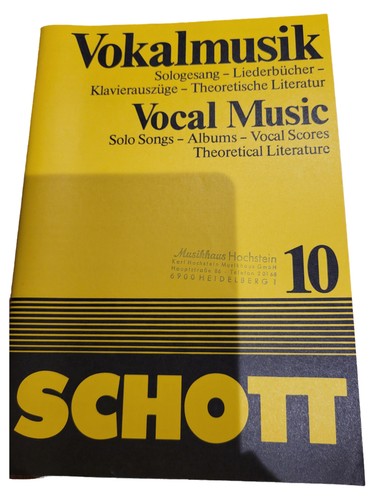 Schott vokalmusik vocal music - schott,